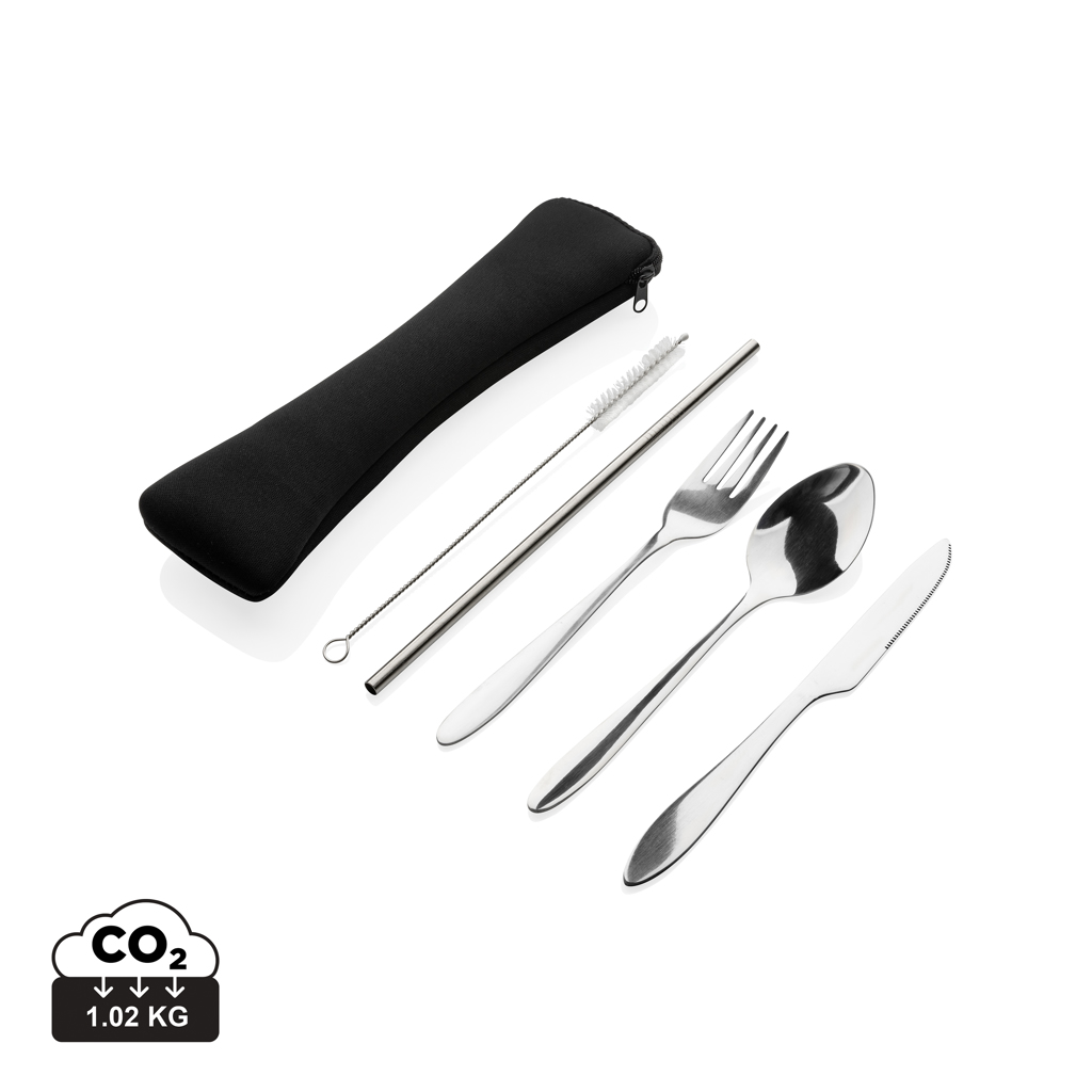 Promo  4 PCS stainless steel re-usable cutlery set