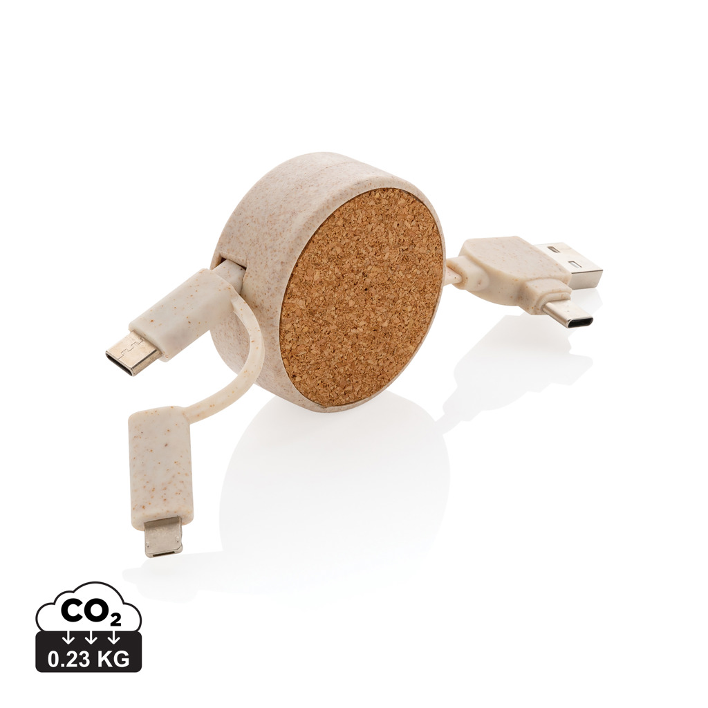 Promo  Cork and Wheat 6-in-1 retractable cable
