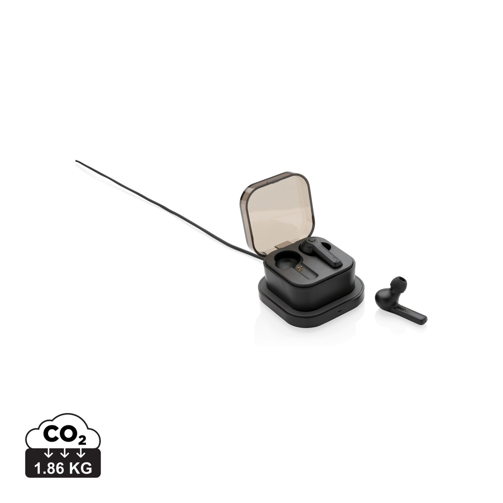 Promo  TWS earbuds in wireless charging case