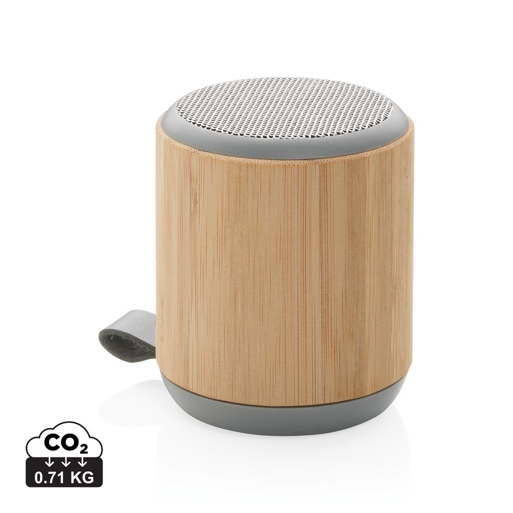 Promo  Bamboo and fabric 3W wireless speaker