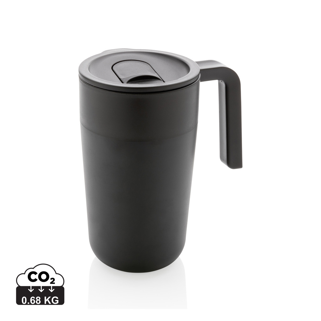 GRS Recycled PP and SS mug with handle s tiskom 
