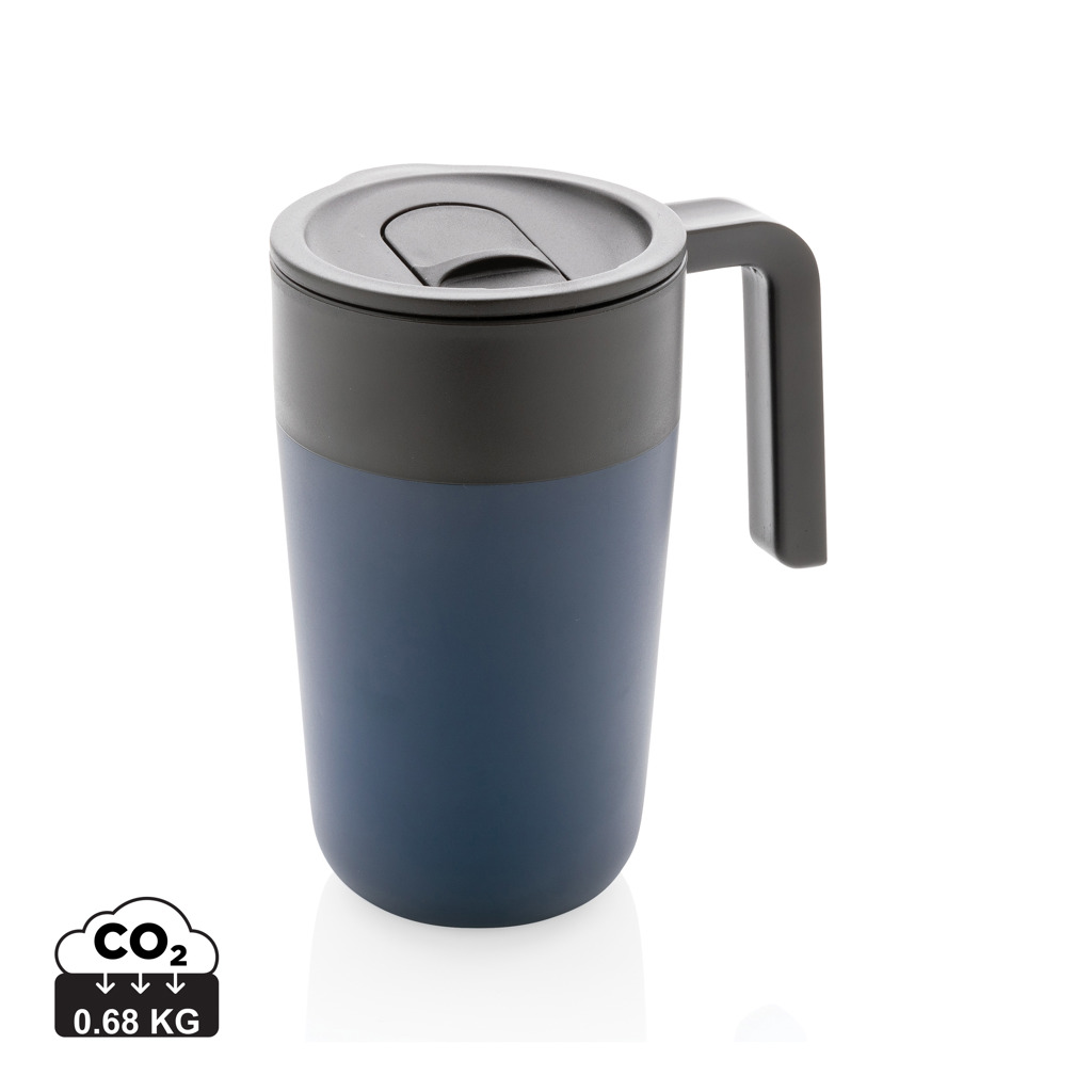 GRS Recycled PP and SS mug with handle s tiskom 