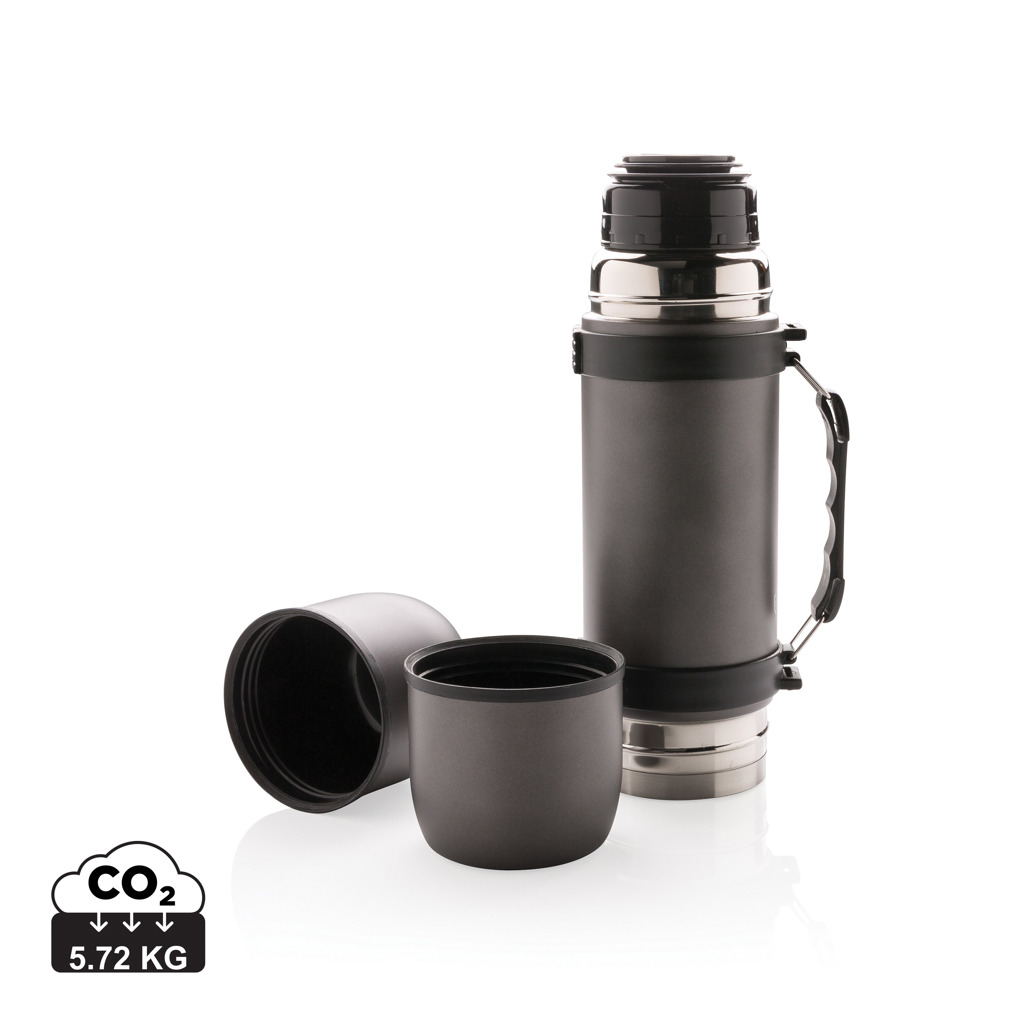 Vacuum flask with 2 cups s logom 