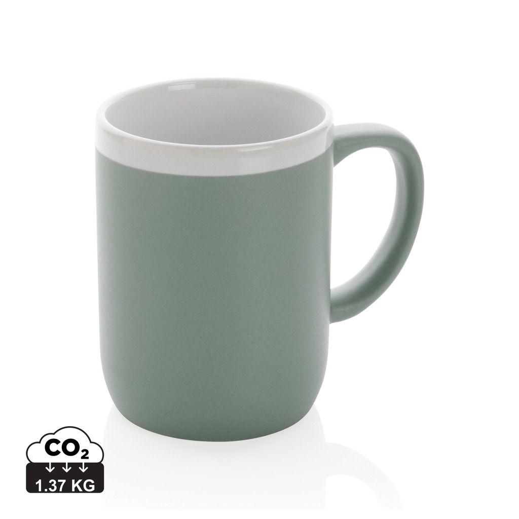 Ceramic mug with white rim s tiskom 