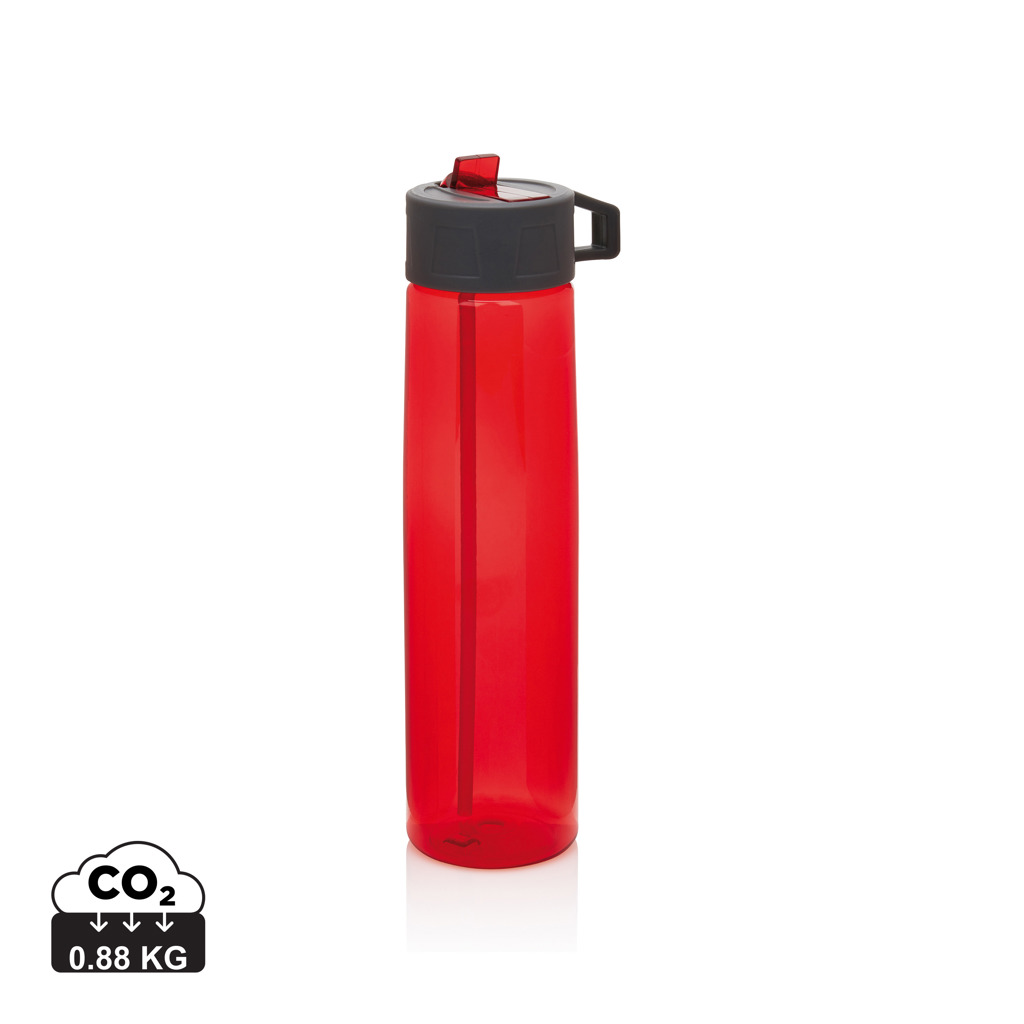 Tritan, boca sa slamkom i kukicom za nošenje, kapaciteta od  750 ml i  bez  BPA, crvene boje s tiskom 