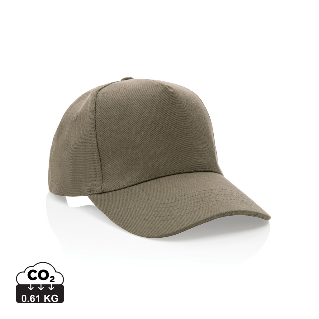 Impact 5panel 280gr Recycled cotton cap with AWARE™ tracer s tiskom 