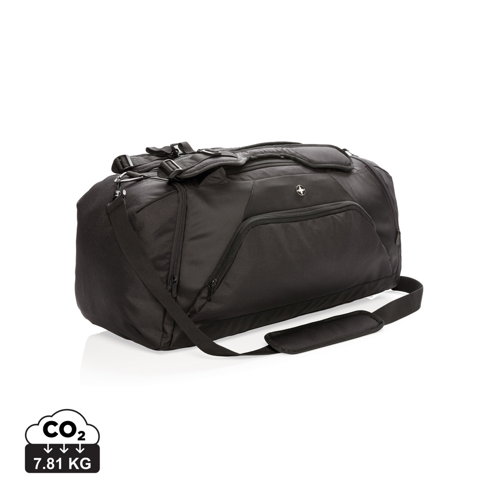 Swiss Peak RFID sports duffel & backpack s logom firme 