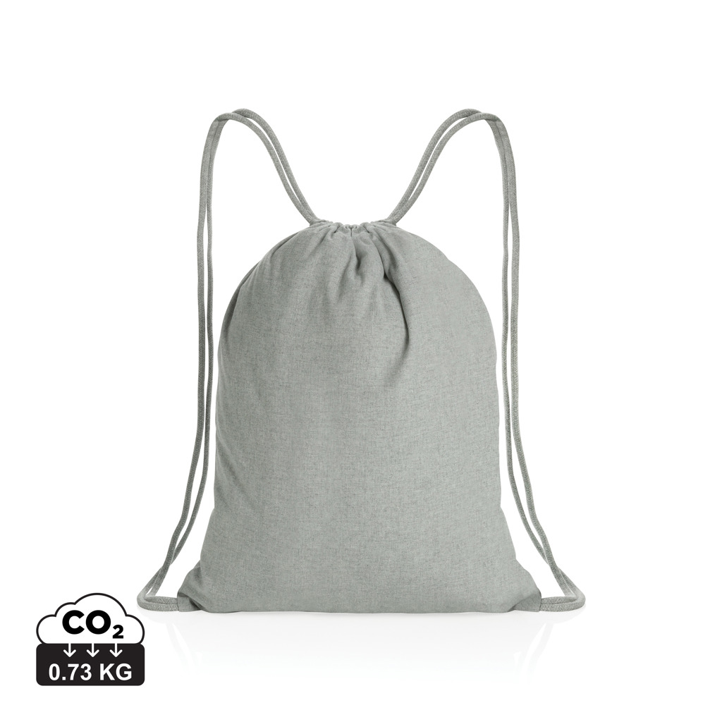 Impact AWARE™ recycled cotton drawstring backpack 145g s tiskom 