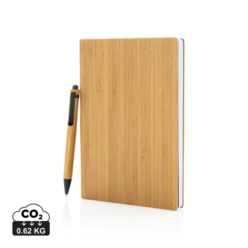 A5 Bamboo notebook & pen set s tiskom 
