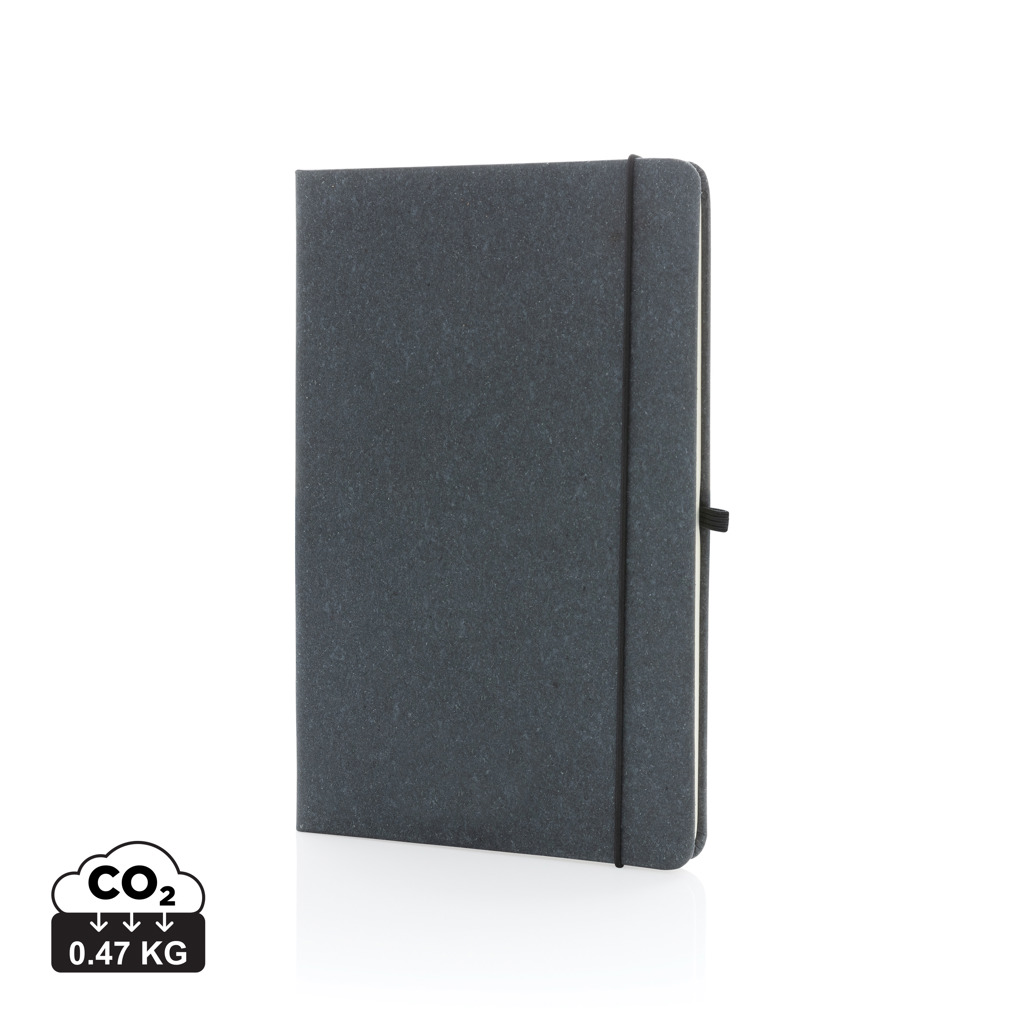 Recycled leather hardcover notebook A5 s tiskom 