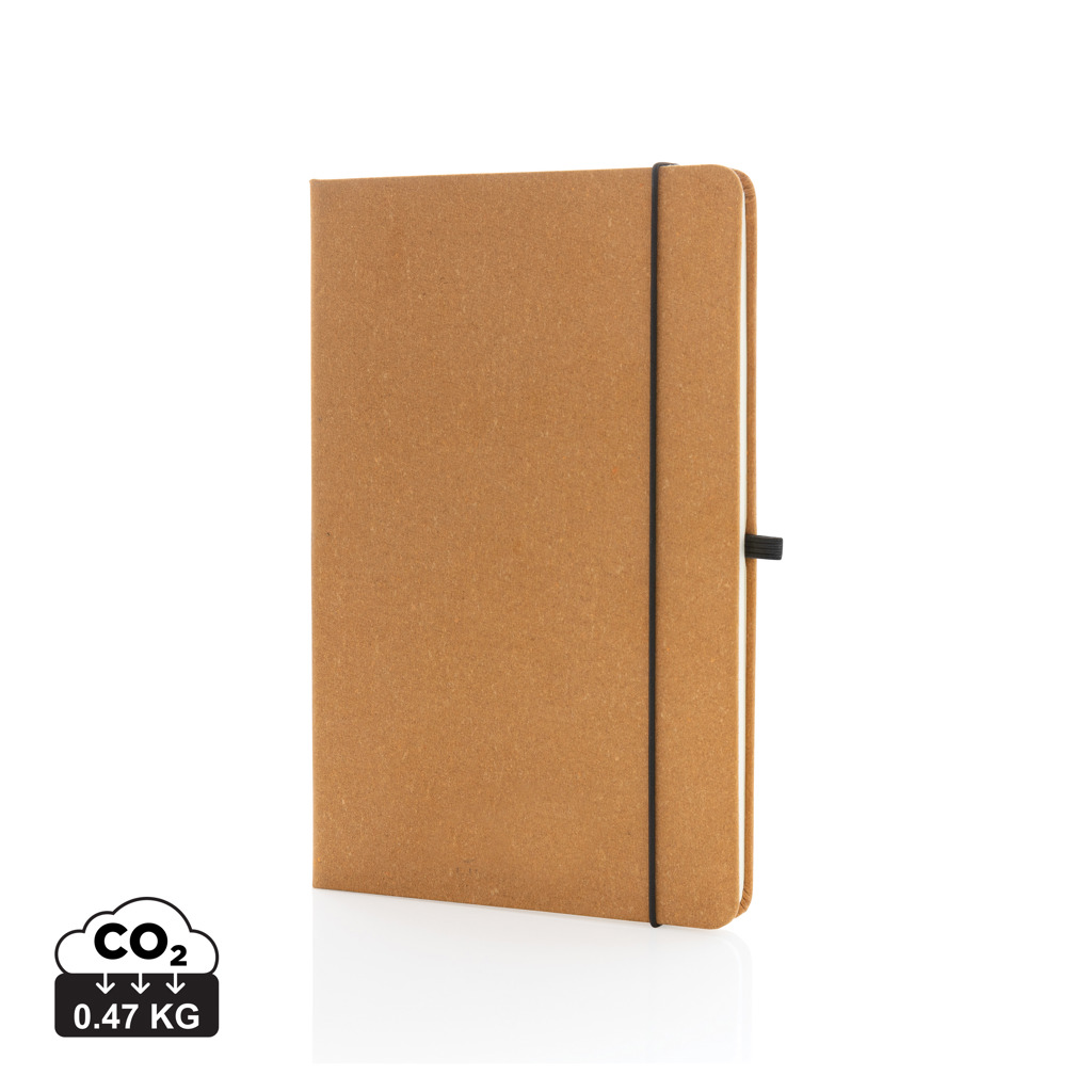 Recycled leather hardcover notebook A5 s tiskom 