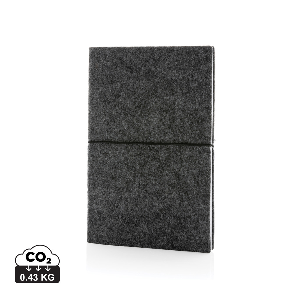 GRS certified recycled felt A5 softcover notebook s tiskom 