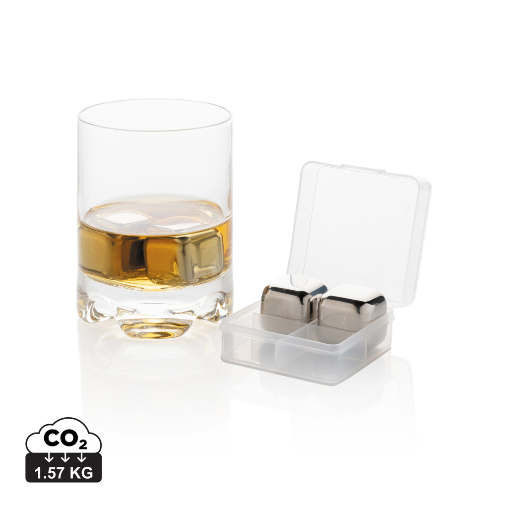 Promo  Re-usable stainless steel ice cubes 4pc