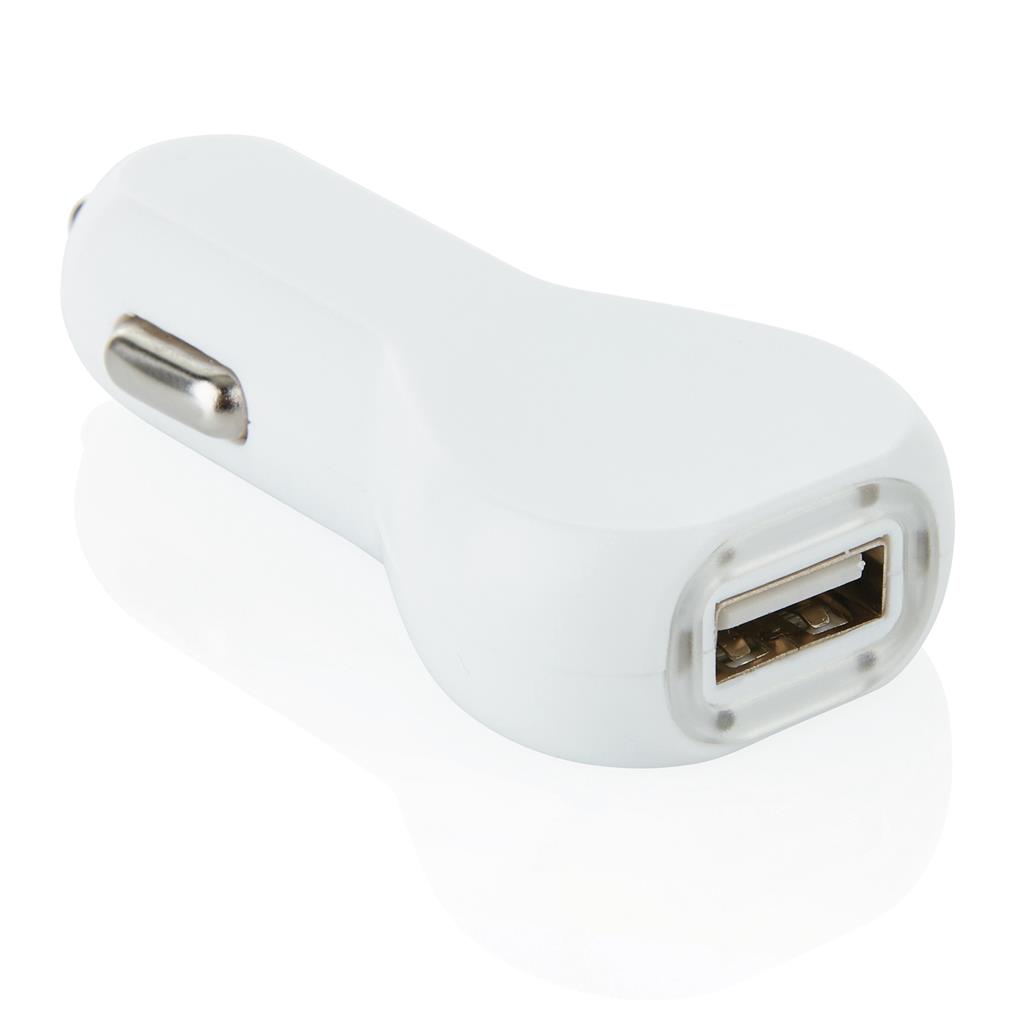 Promo USB punjač za automobil, 5V/1A, bijele boje