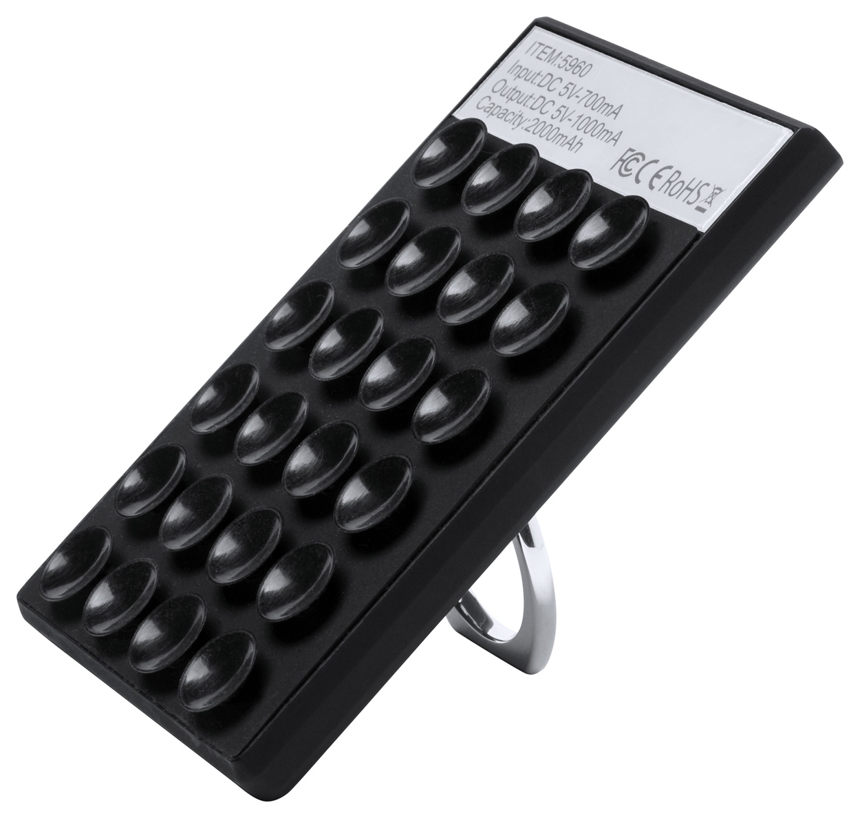 Promo  Privek, Prijenosna baterija od 2000 mAh u obliku kreditne kartice s vakumskim nosačima i držačem mobitela