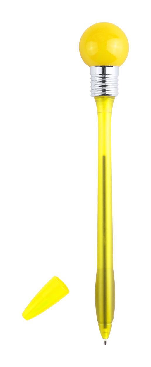 Promo  Nicky plastična kemijska olovka s LED svjetiljkom, žute boje