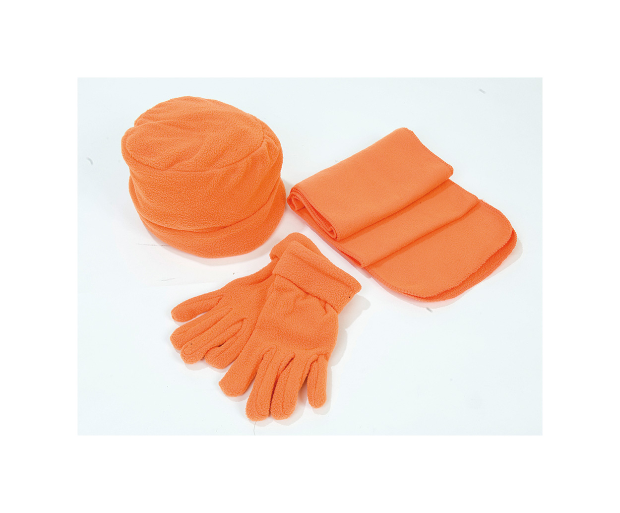 Promo  Glen kapa, šal rukavice - set, narančaste boje