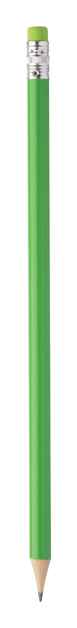 Promo  Melart, Drvena grafitna olovka s gumicom u istoj boji, našiljena