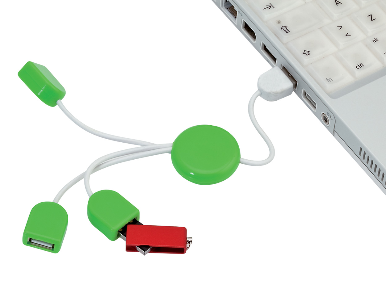 POD USB hab, bijele boje s logom tvrtke 