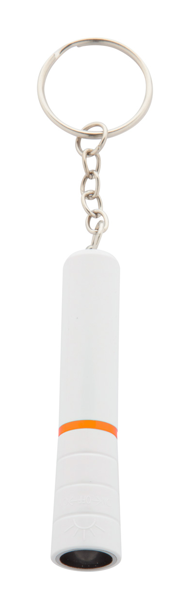 Promo  Waipei, plastična mini LED svjetiljka s metalnim privjeskom za ključeve , bijele boje