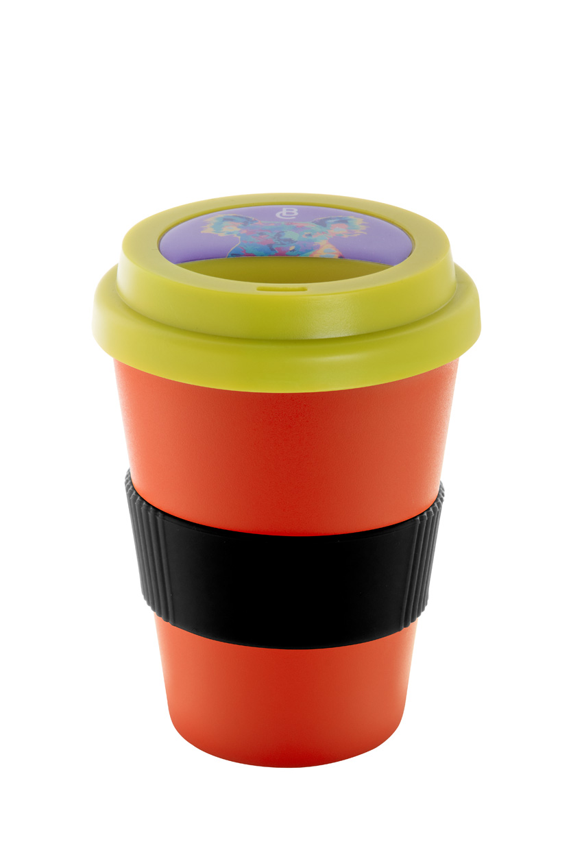 CreaCup Mini, Kustomizirana plastična termo čalica s duplom stijenkom, poklopcem za piće i silikonskim zahvatom