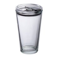 Glass mug with lid Wattenscheid s tiskom 