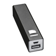 Promo  Metalno USB napajanje sa kapacitetiom baterije od 2200 mAh Port Hope, crne boje