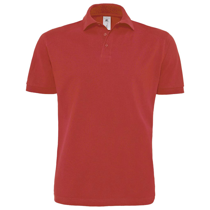Majica kratki rukavi polo B&C Heavymill 230g crvena 2XL!!!! s tiskom (opcija) 