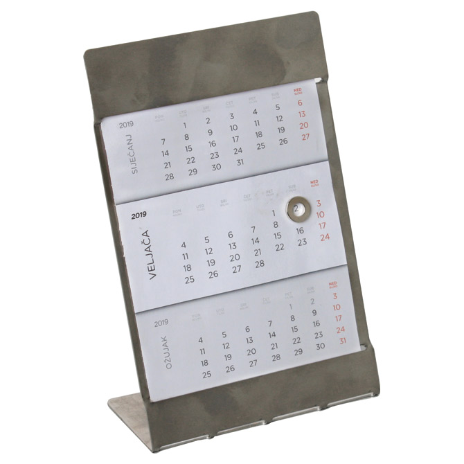 Promo  Kalendar stolni-pomični 11,5x17,8cm inox postolje