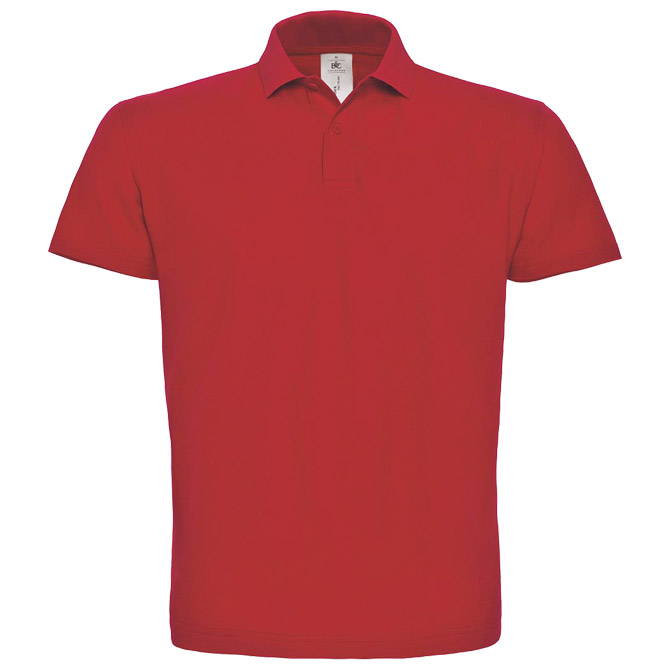 Majica kratki rukavi polo B&C ID.001 180g crvena L s tiskom (opcija) 