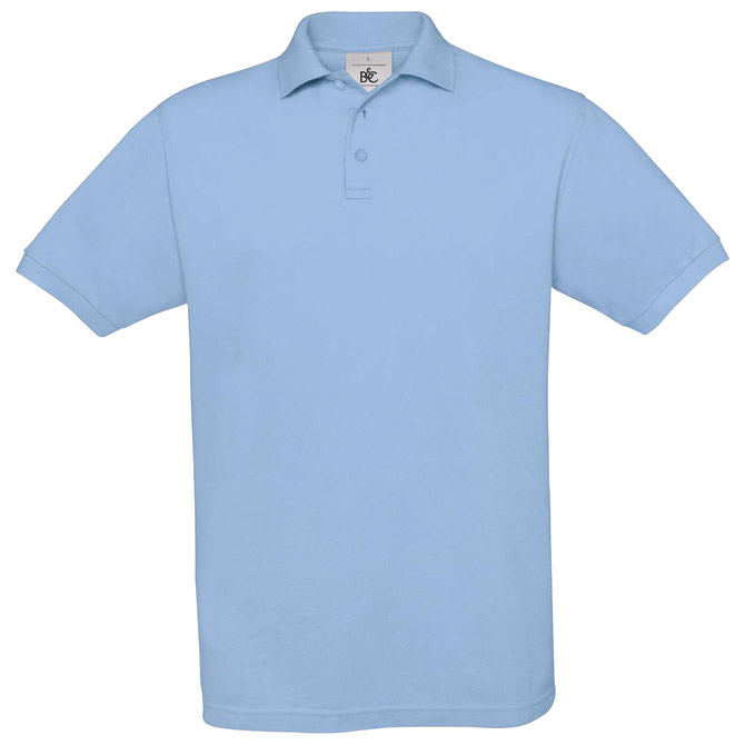Majica kratki rukavi B&C Safran Polo 180g nebo plava S s tiskom (opcija) 