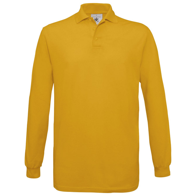 Majica dugi rukavi B&C Safran Polo LSL 180g zlatna žuta S!!!! s tiskom (opcija) 