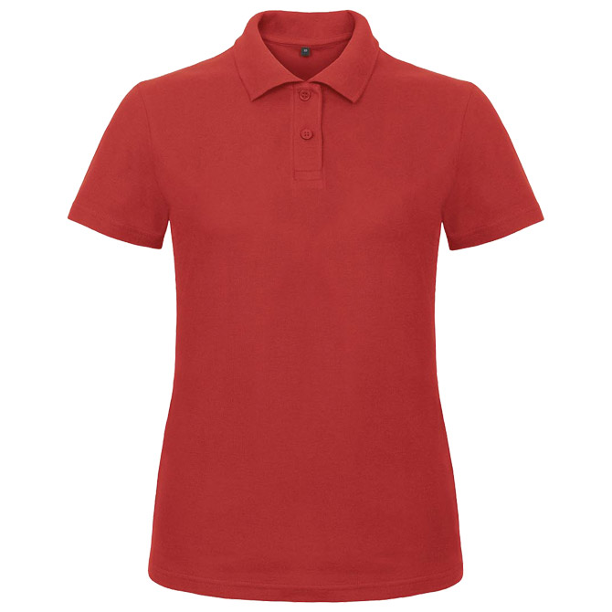 Majica kratki rukavi polo B&C ID.001/women 180g crvena XL s tiskom (opcija) 