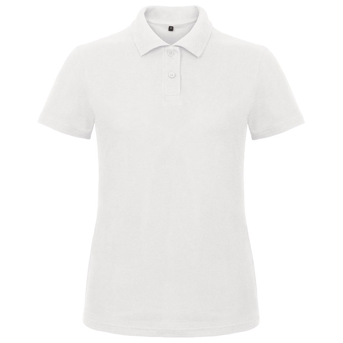 Majica kratki rukavi polo B&C ID.001/women 180g bijela XL s tiskom (opcija) 
