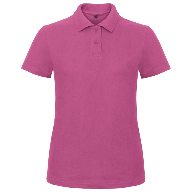 Majica kratki rukavi polo B&C ID.001/women 180g roza S s tiskom (opcija) 