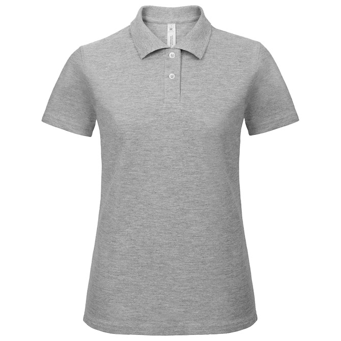 Majica kratki rukavi polo B&C ID.001/women 180g svijetlo siva XL s tiskom (opcija) 