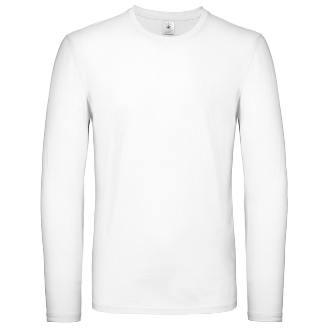 Majica dugi rukavi B&C #E150 LSL bijela 3XL s tiskom 