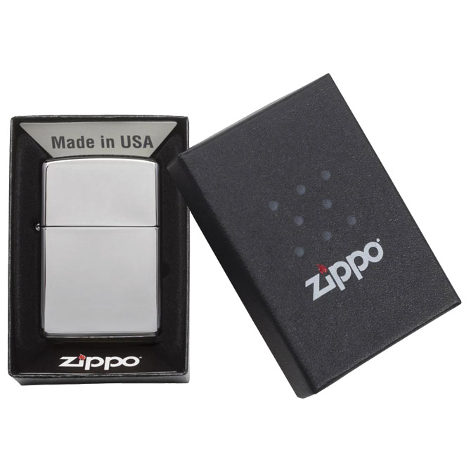 Upaljač metalni sjajni Zippo 250 srebrni s tiskom 