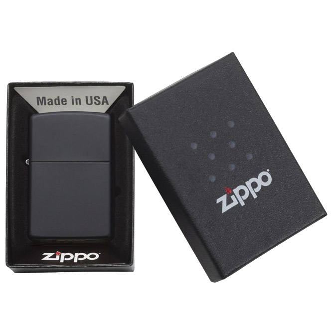 Upaljač metalni mat Zippo 218 crni s tiskom 