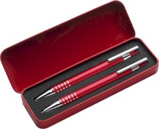 Promo  Set olovaka se sastoji od lakirane kemijske olovke i olovke u boji koja odgovara metalnoj prezentacijskoj kutiji