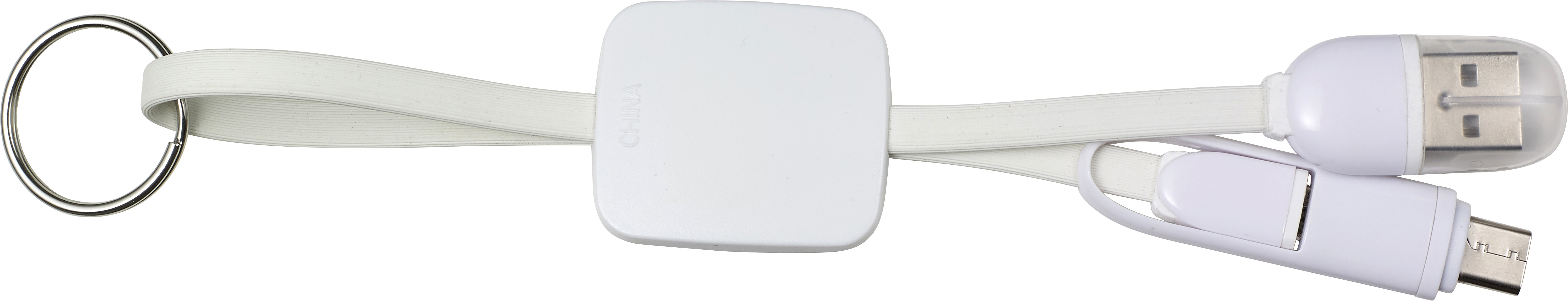 Promo  USB-C kabel za punjenje s privjeskom za ključeve, bijele boje