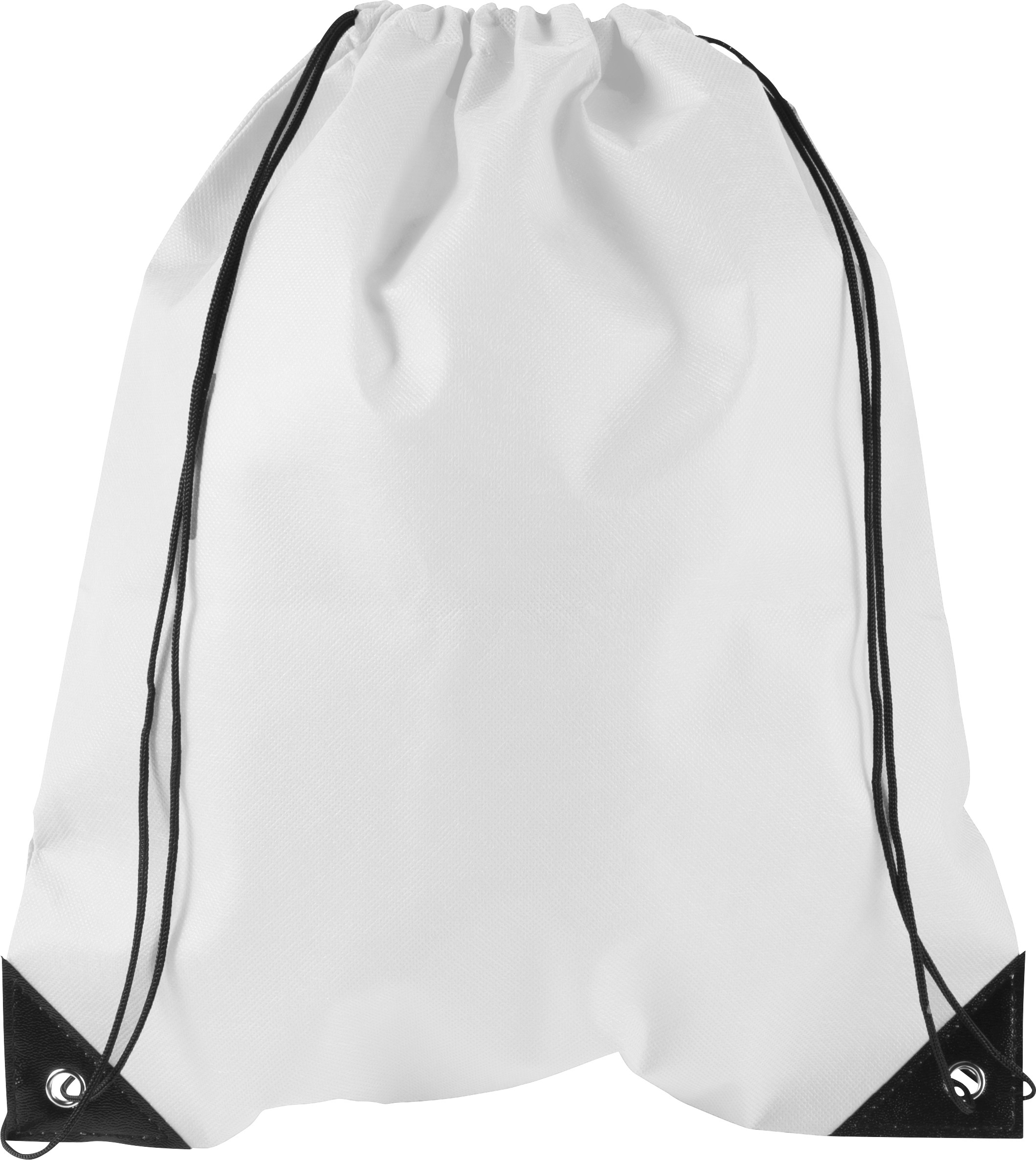 Netkani ruksak (80 gr/m2) s vezicama, bijeli s tiskom 