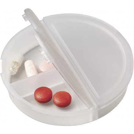 Promo  Okrugli prozirna plastična kutija za pilule s tri odjeljka