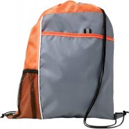 Polyester (210D) drawstring backpack, orange s tiskom 