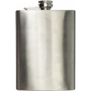 Stainless steel hip flask (240ml), silver s logom 