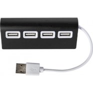 Promo  Aluminijski USB hub s 4 porta, crne boje