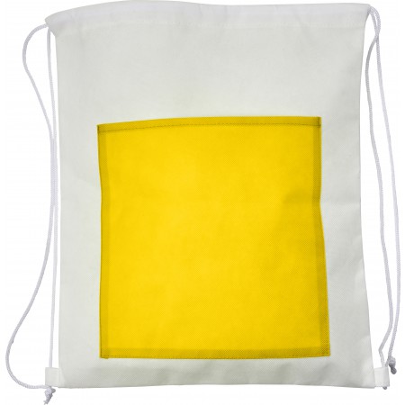 Netkani ruksak (80 gr), žuti s tiskom 