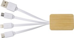 Promo  Bamboo charging cable, white