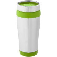 Elwood 470 ml izolirana čaša, srebrna, vapno zelena s logom 