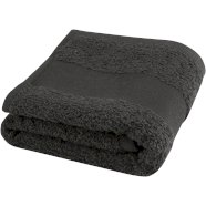 Sophia 450 g/m2 cotton bath towel 30x50 cm, Anthracite s logom 